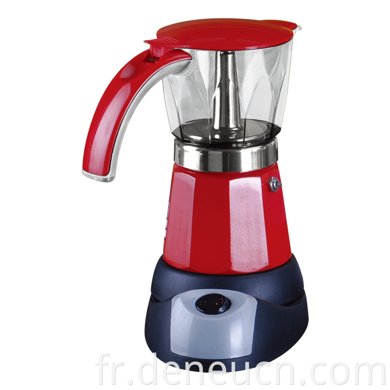 Couleur 6 tasses PC & Aluminium Electric Moka Coffee fabricant